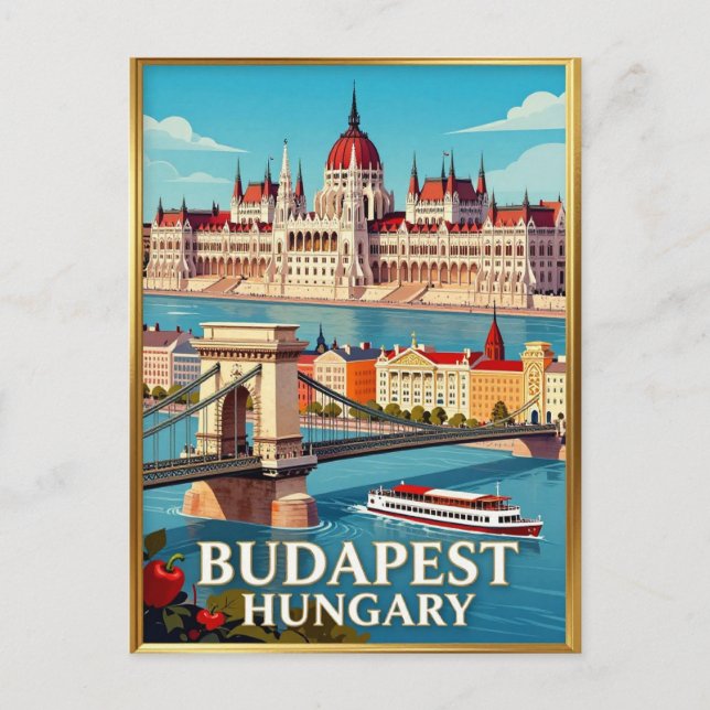 Postal Parlamento de Budapest río Danubio ciudad (Anverso)