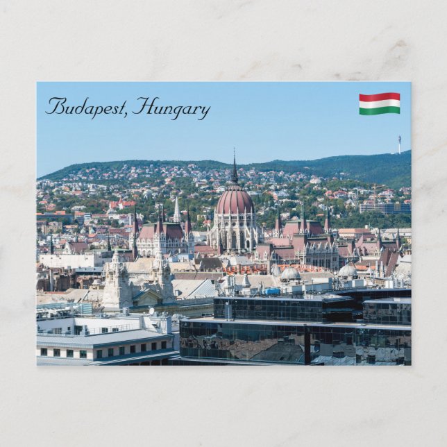 Postal Parlamento húngaro - Budapest, Hungría (Anverso)