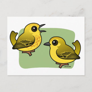 Postal Paro de Warbler amarillo