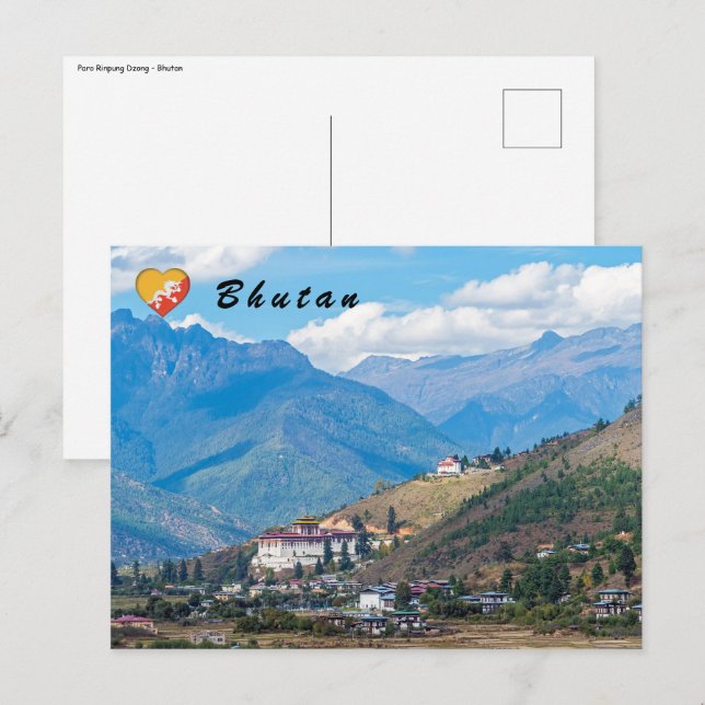 Postal Paro Rinpung Dzong - Bután, Himalaya, Asia (Anverso / Reverso)