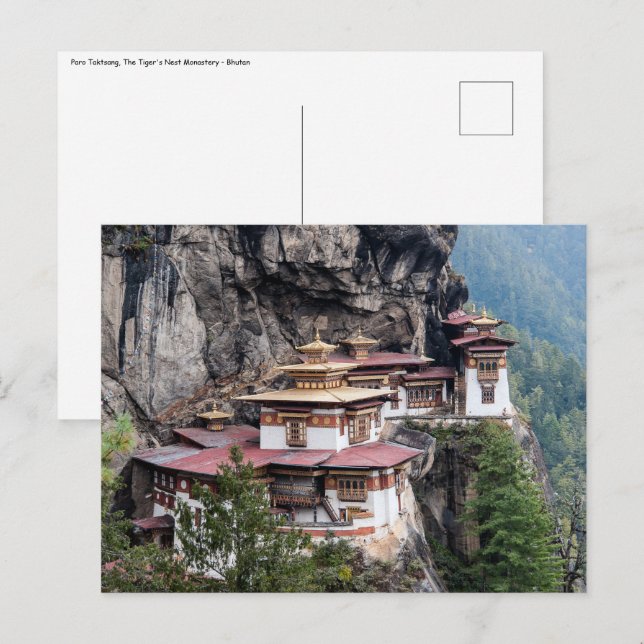 Postal Paro Taktsang: El monasterio nido del tigre - Butá (Anverso / Reverso)