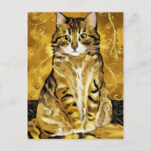 parodia de gato lindo dorado de Gustav Klimt, arte