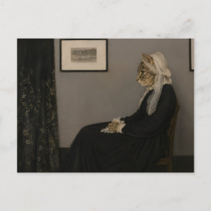 Postal Parodia de la Madre de Whistler Gato Arte Clásico
