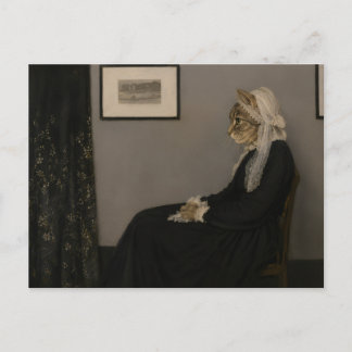 Postal Parodia de la Madre de Whistler Gato Arte Clásico