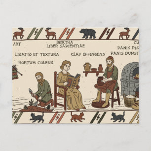 Postal parodia de la tapicería de bayeux
