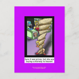 Postal Parodia de Stairway To Heaven en caricatura en pos