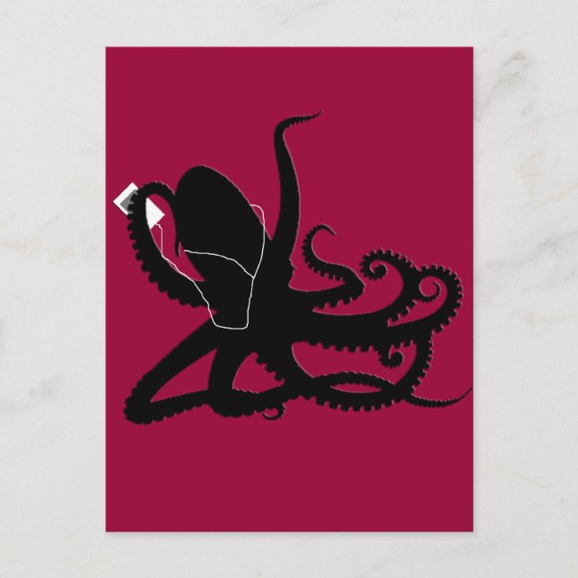 Postal Parodia publicitaria de Octopus Sillouette MP3 (Anverso)