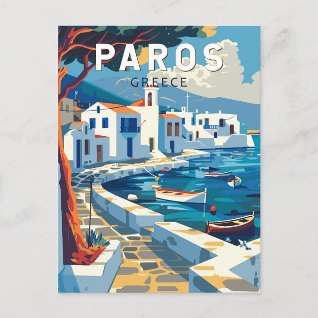 Postal Paros Grecia Viaje de arte (Anverso)