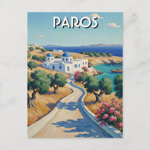 Postal Paros Islas Grecia Viaje Acuarela 