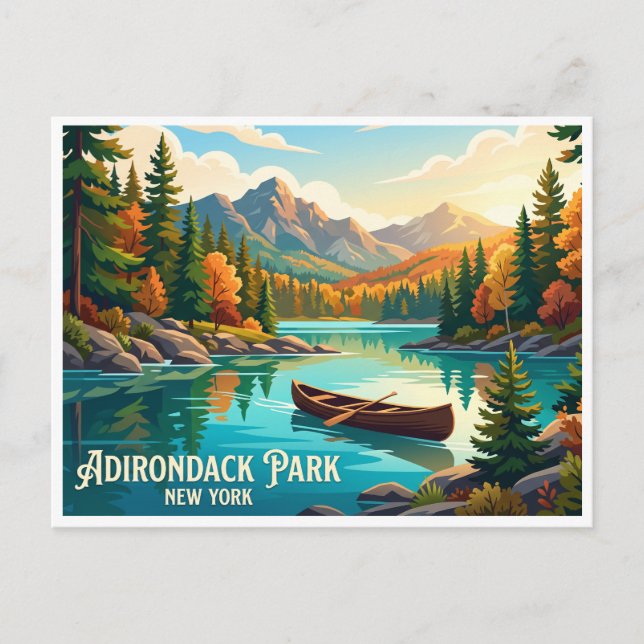 Postal Parque Adirondack Old Forge Nueva York (Anverso)