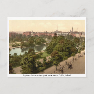 Postal Parque antiguo de Dublín Stephens Green