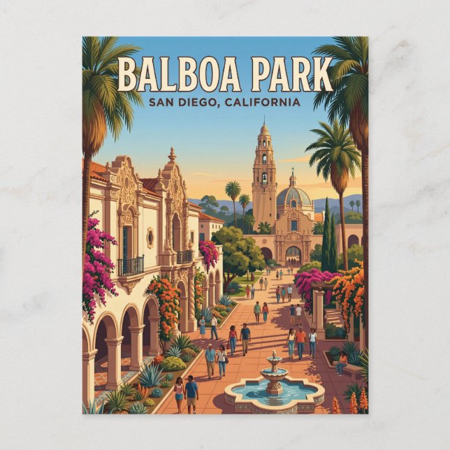 Postal Parque Balboa California (Anverso)