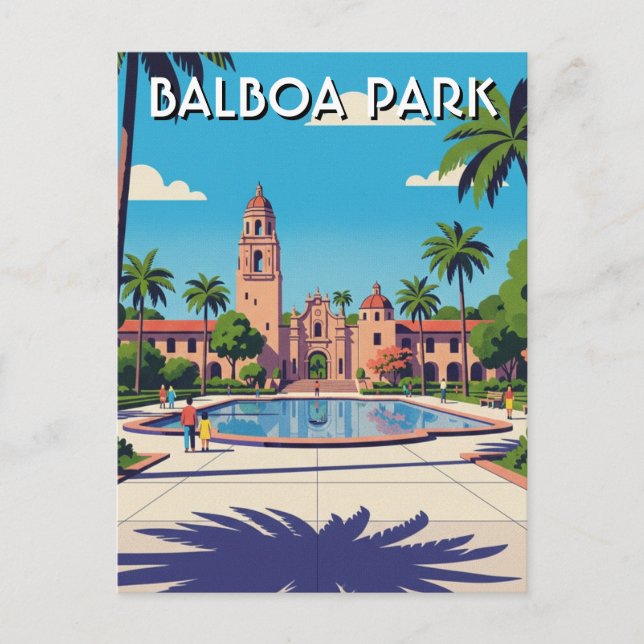 Postal Parque Balboa San Diego CA Viajes (Anverso)