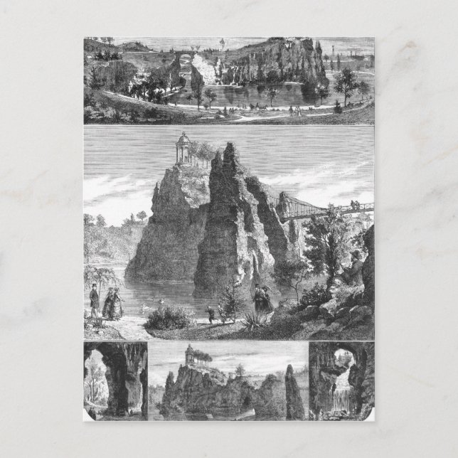 Postal Parque Buttes-Chaumont, Nueva París (Anverso)