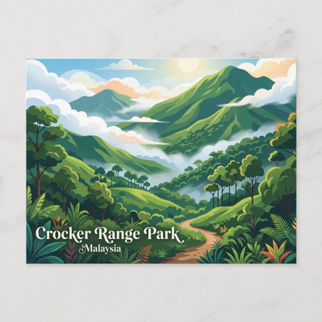Postal Parque Crocker Range Malasia (Anverso)