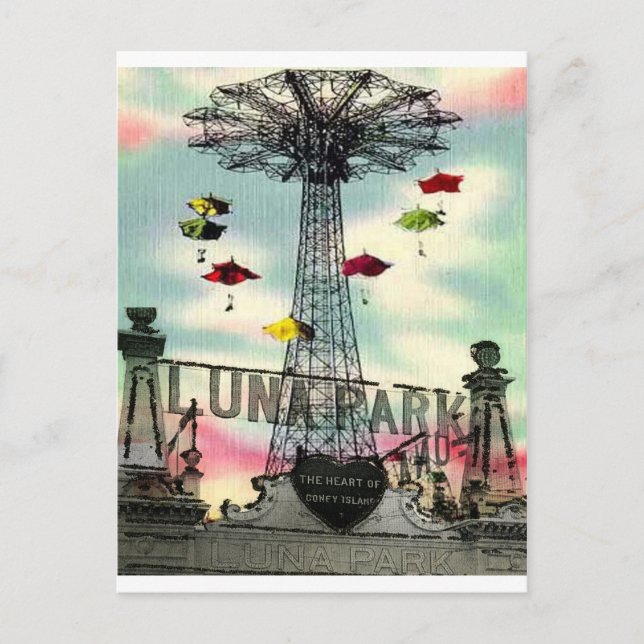 Postal Parque de atracciones Coney Island Luna Park Brook (Anverso)