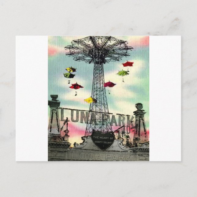 Postal Parque de atracciones Coney Island Luna Park Brook (Anverso)