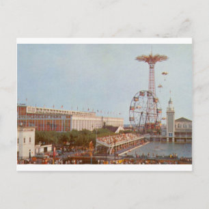 Postal Parque de atracciones de la carrera de obstáculos,