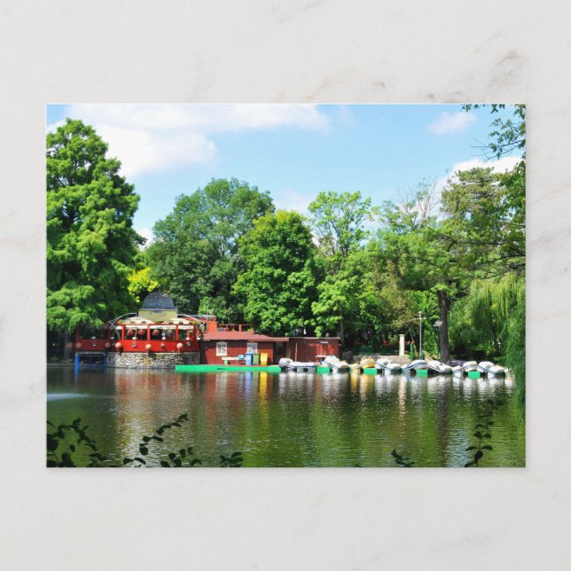 Postal Parque de Cismigiu en Bucarest, Rumania (Anverso)