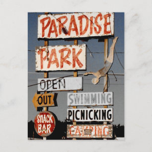 Postal Parque de diversiones Paradise Foto Retro