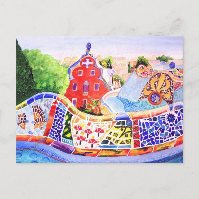 Postal Parque de Gaudí. (Anverso)