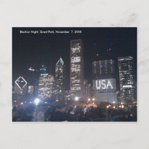 Postal Parque de Grant. Noche de la elección
