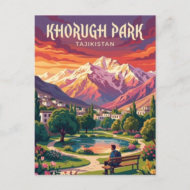 Postal Parque de Khorugh Tayikistán (Anverso)
