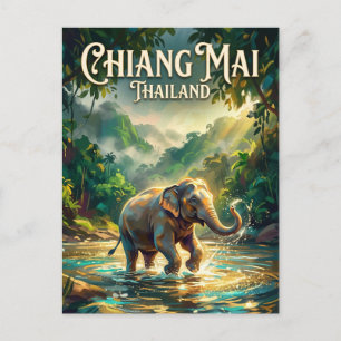 Postal Parque de la Naturaleza del Elefante Tailandia
