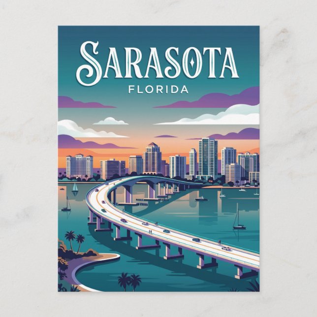 Postal Parque de la ribera de la bahía de Sarasota EE. UU (Anverso)