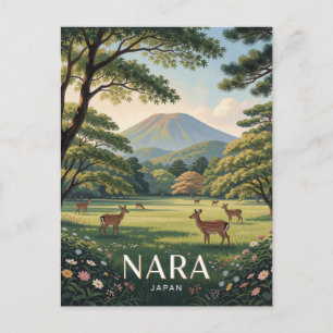 Postal Parque de Nara Japón y escena de viaje escénico de