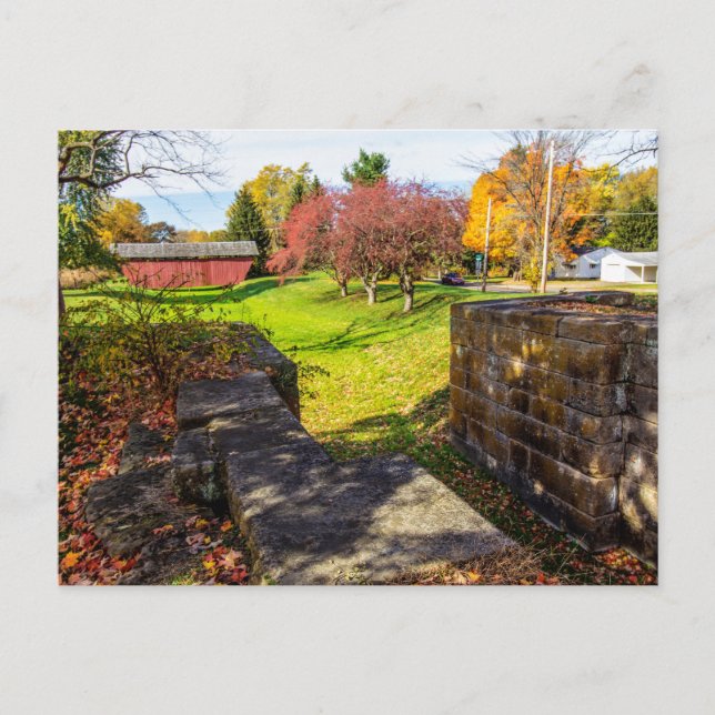 Postal Parque del Canal Lockville en otoño, Carroll, Ohio (Anverso)