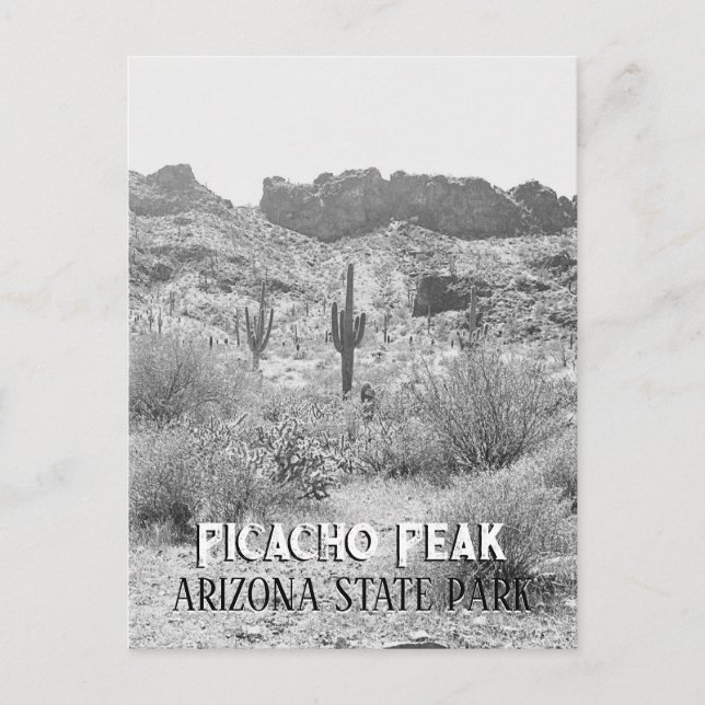 Postal Parque del pico Picacho Saguaro Cactus (Anverso)