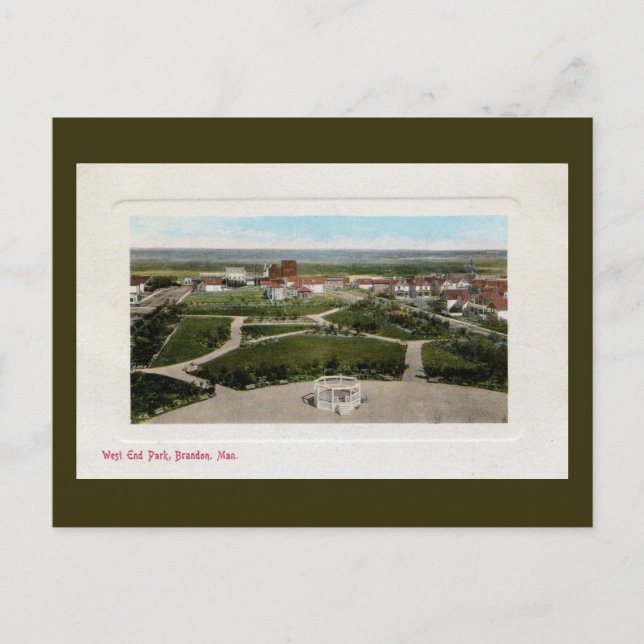 Postal Parque del West End de Brandon Manitoba (Anverso)