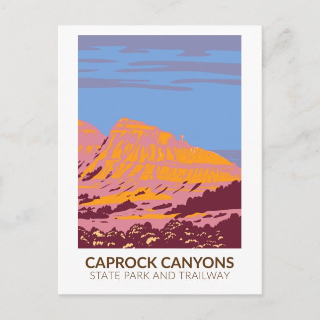 Postal Parque Estatal Caprock Canyons y Trailway Texas (Anverso)