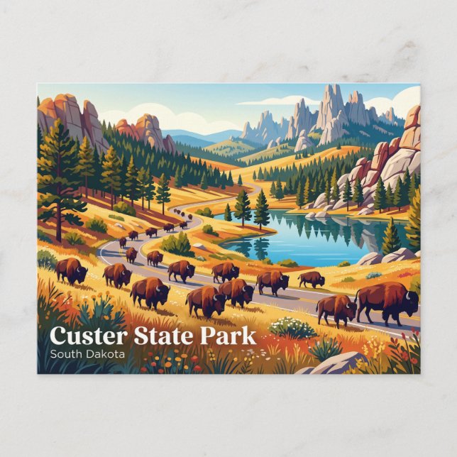 Postal Parque Estatal Custer EE. UU. (Anverso)