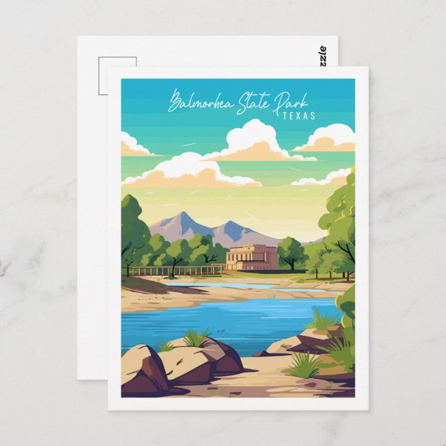 Postal Parque Estatal de Balmorhea Texas Viaje de Viaje (Anverso / Reverso)