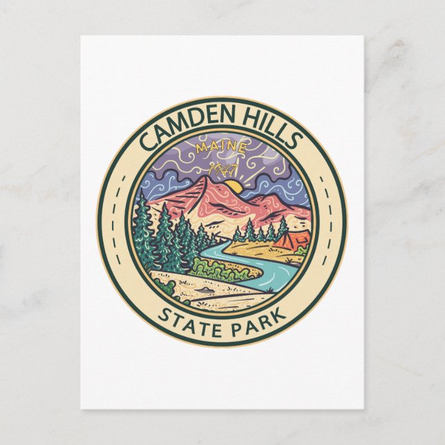 Postal Parque estatal de Camden Hills Maine Badge (Anverso)