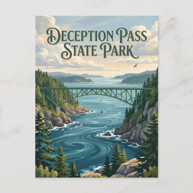 Postal Parque Estatal Deception Pass Washington (Anverso)