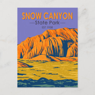 Postal Parque estatal del cañón de nieve Utah Vintage