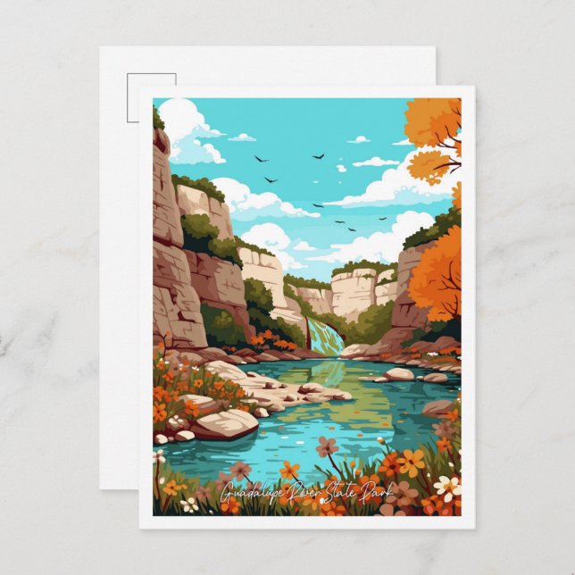 Postal Parque estatal del río Guadalupe Texas Viajes de é (Anverso / Reverso)