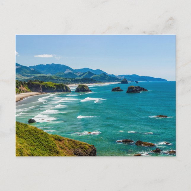 Postal Parque Estatal Ecola, Oregón. Panorama del Crecien (Anverso)