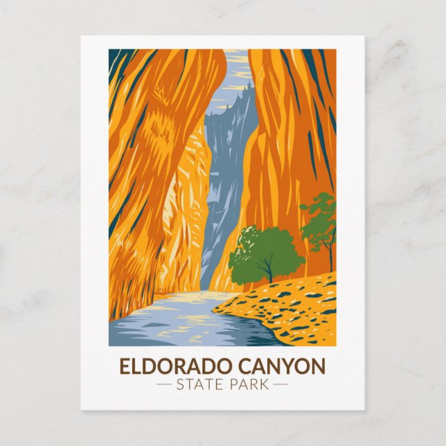 Postal Parque Estatal Eldorado Canyon Colorado Arte Antig (Anverso)