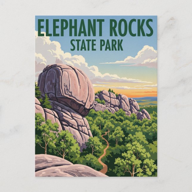 Postal Parque estatal Elephant Rocks Missouri Travel (Anverso)