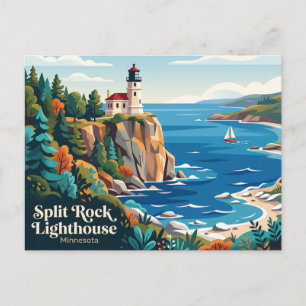 Postal Parque Estatal Farol Split Rock EE. UU.