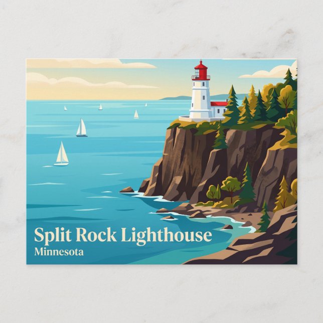 Postal Parque Estatal Farol Split Rock EE. UU. (Anverso)