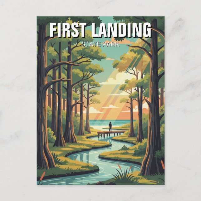 Postal Parque Estatal First Landing Virginia Travel (Anverso)
