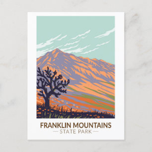 Postal Parque Estatal Franklin Mountains Texas Vintage