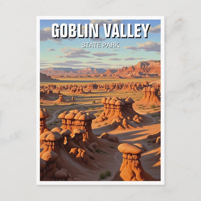 Postal Parque Estatal Goblin Valley Utah Atardecer (Anverso)