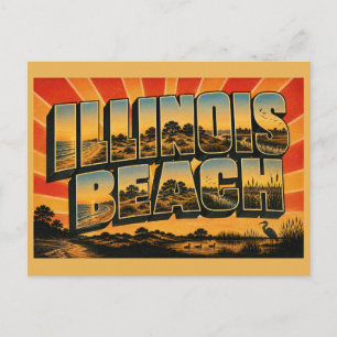Postal Parque Estatal Illinois Beach Orilla del Lago Mich