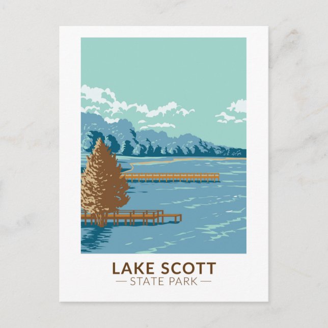 Postal Parque Estatal Lake Scott Kansas Vintage (Anverso)
